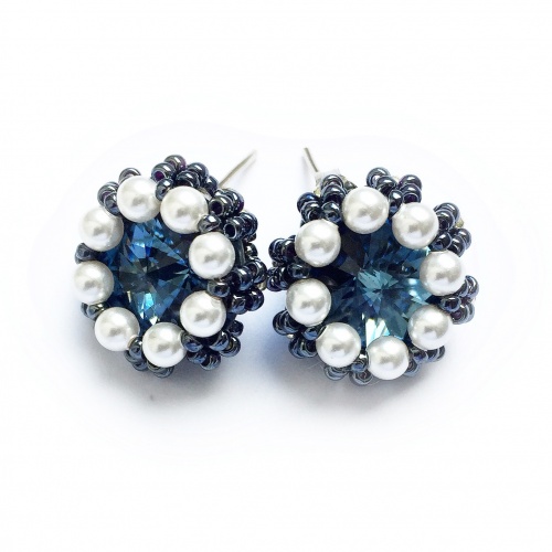 Серьги гвоздики Santa Lucia White Denim