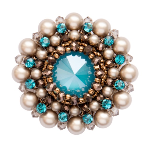 Брошь duCharme Cinderella Dream Platinum Azur Blue